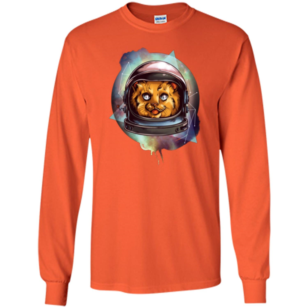 Space Kitty T-shirt Orange