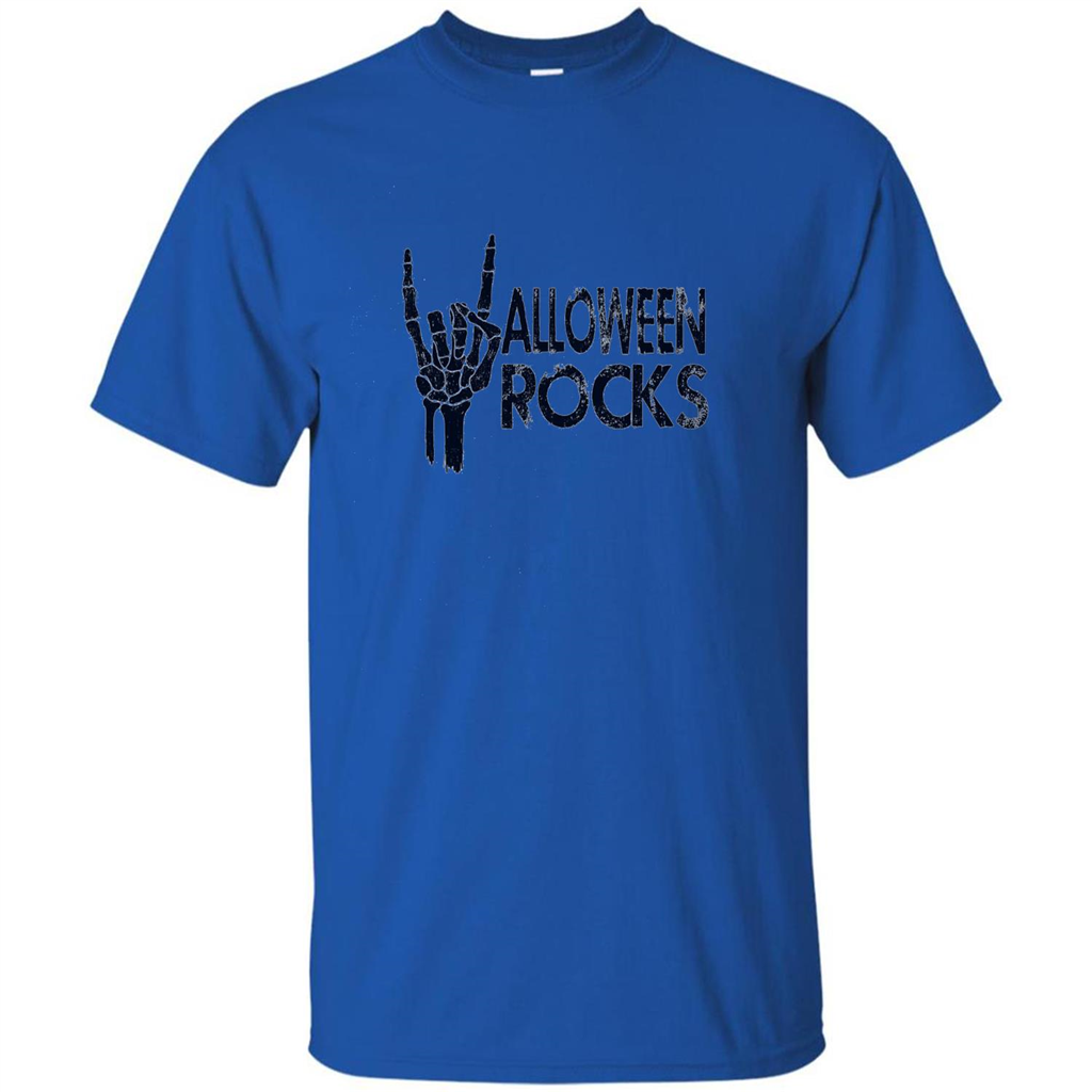 Halloween Rocks Skeleton T-shirt Royal