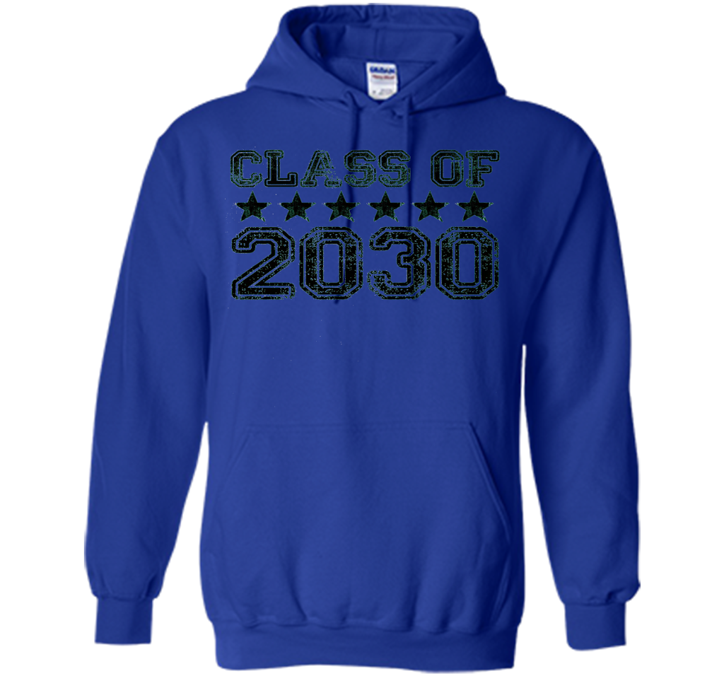 Class of 2030 Grow With Me T-Shirt - Kindergarten, White t-shirt Royal