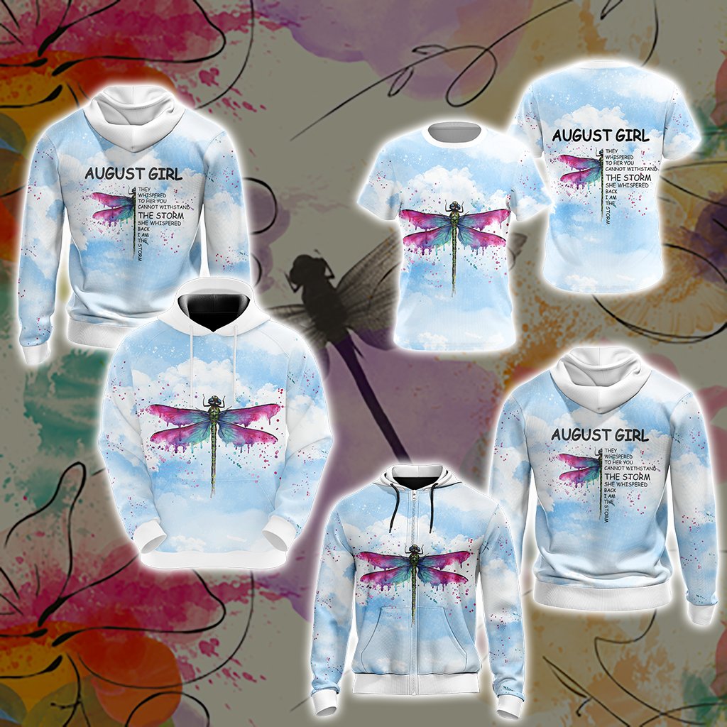 August Girl They Whispered To Her You Cannot Withstand The Storm Unisex Zip Up Hoodie