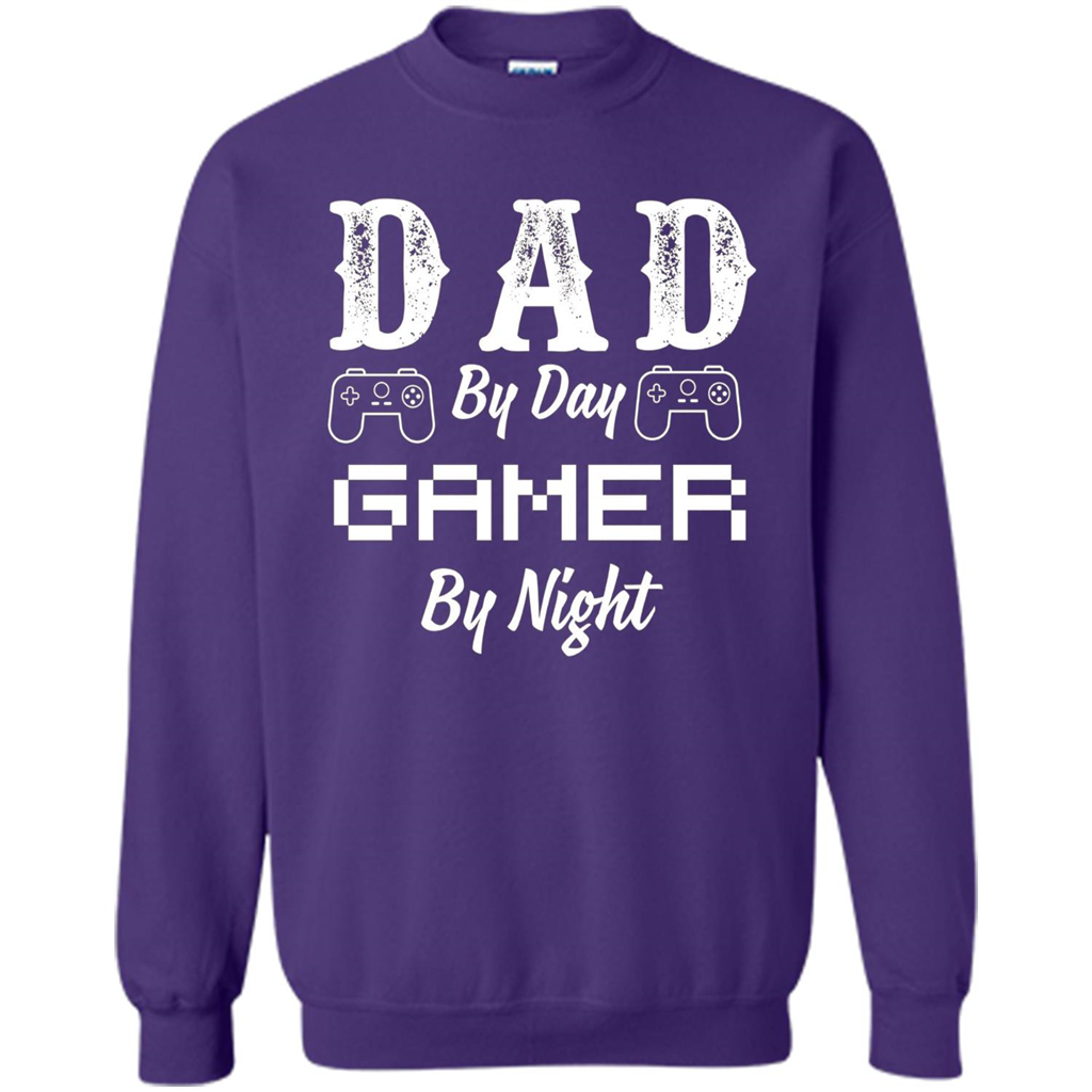 Fathers Day T-shirt Dad By Day Gamer By Night T-shirt Orange