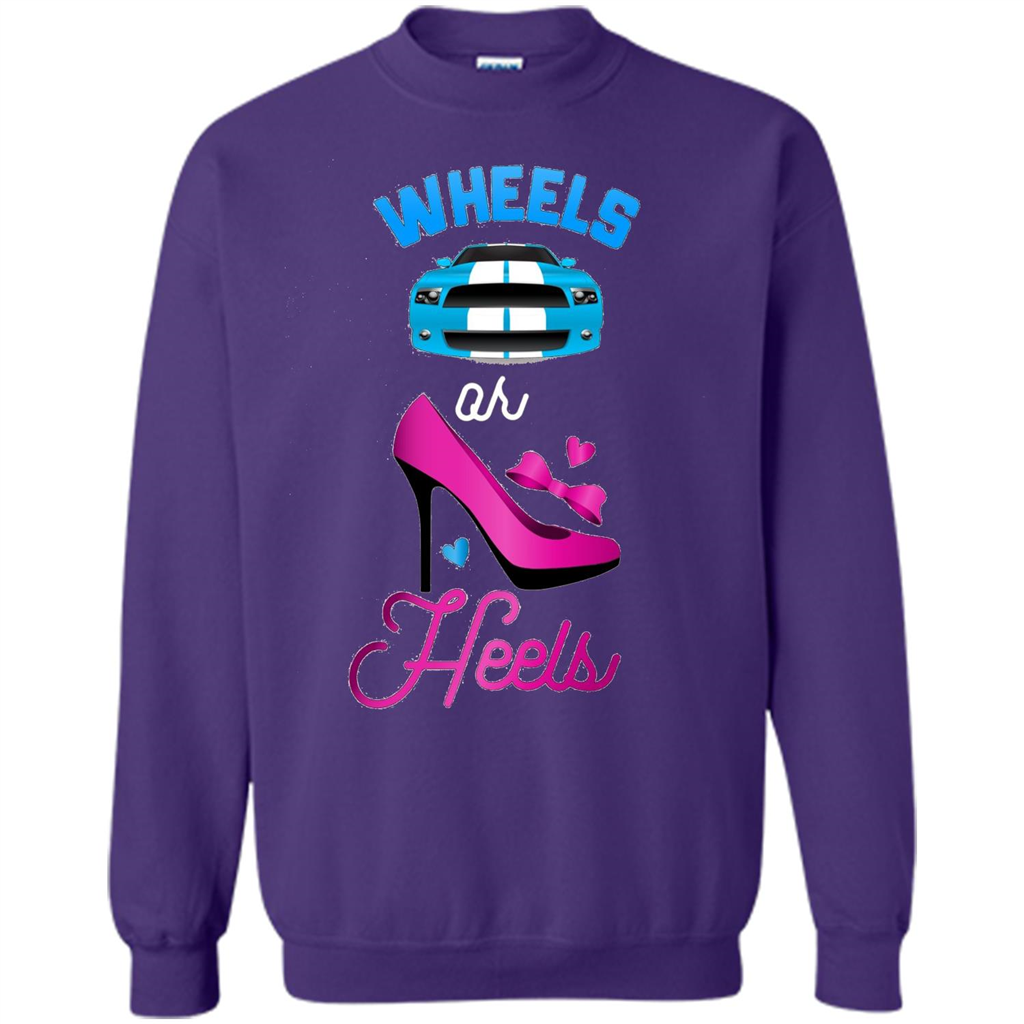 Wheels Or Heels We Love You Gender Reveal Party T-shirt Orange
