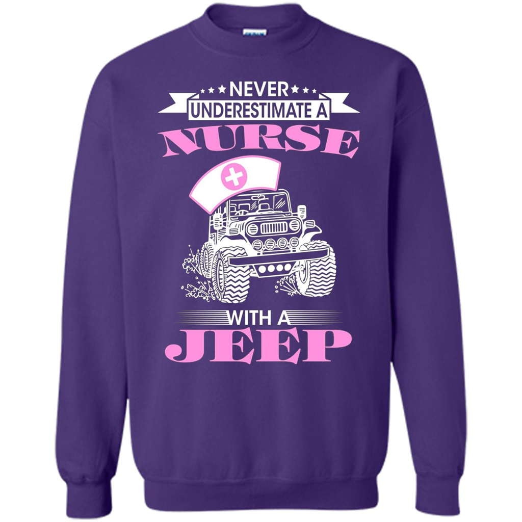 Never Underestimate A Nurse With A Jeep T-shirt Orange