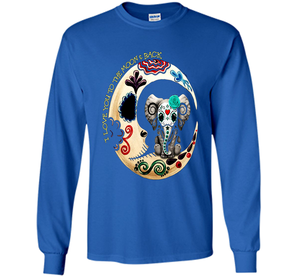 Elephant I Love You To The Moon Back T-shirt Royal