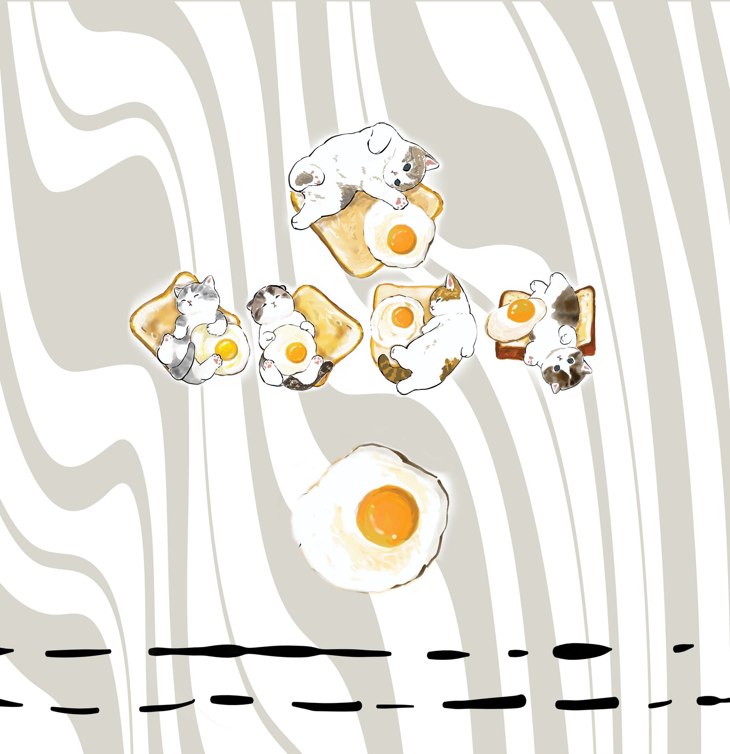 Cute Cat Fried Egg 3D Apron