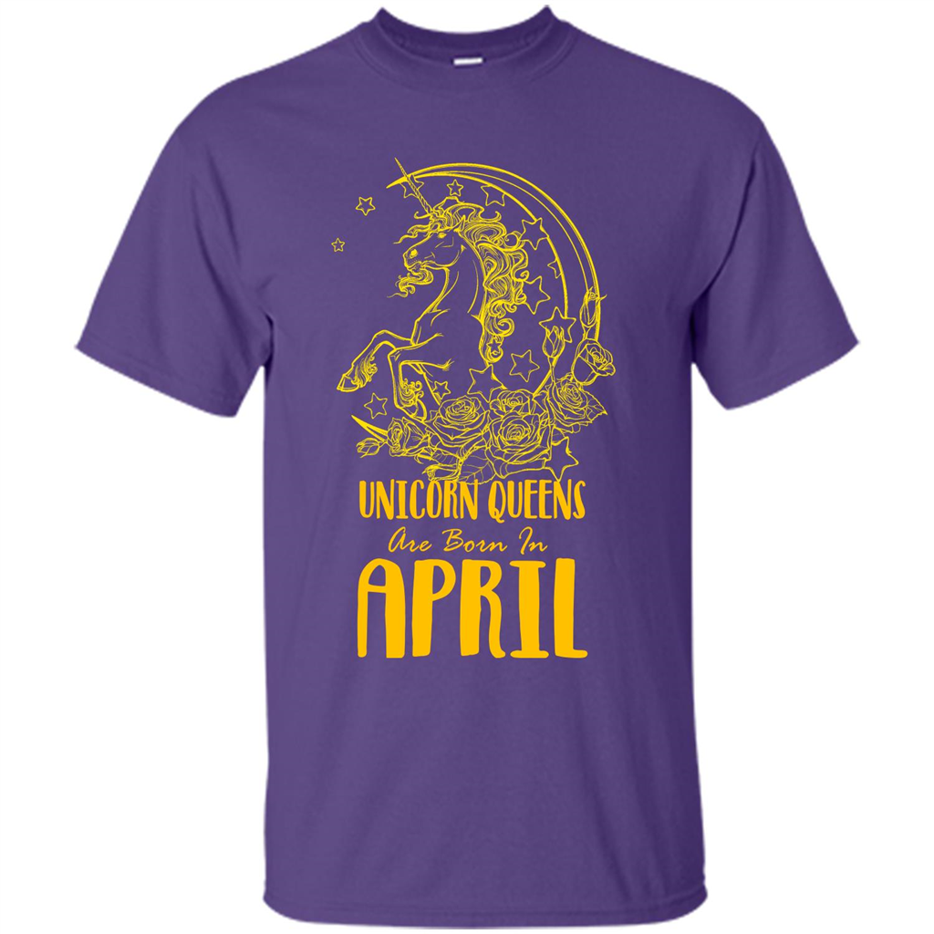 April Unicorn T-shirt Unicorn Queens Are Born In April Purple