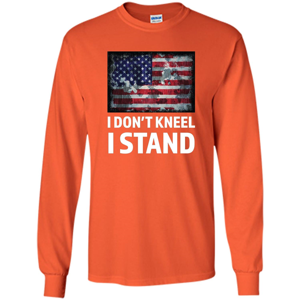Military T-shirt I Don't Kneel I Stand T-shirt Orange