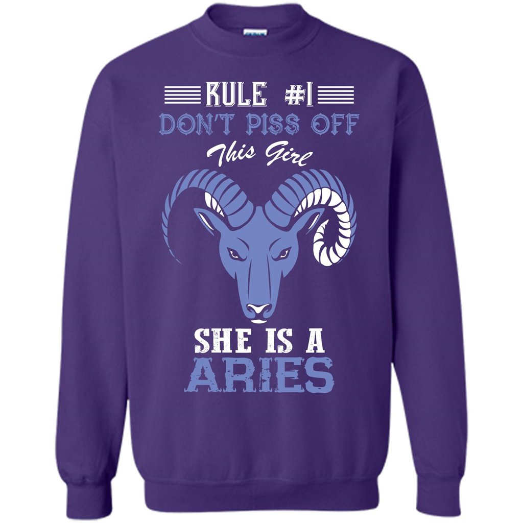 Aries T-shirt Rule Dont Piss Off This Girl T-shirt Orange