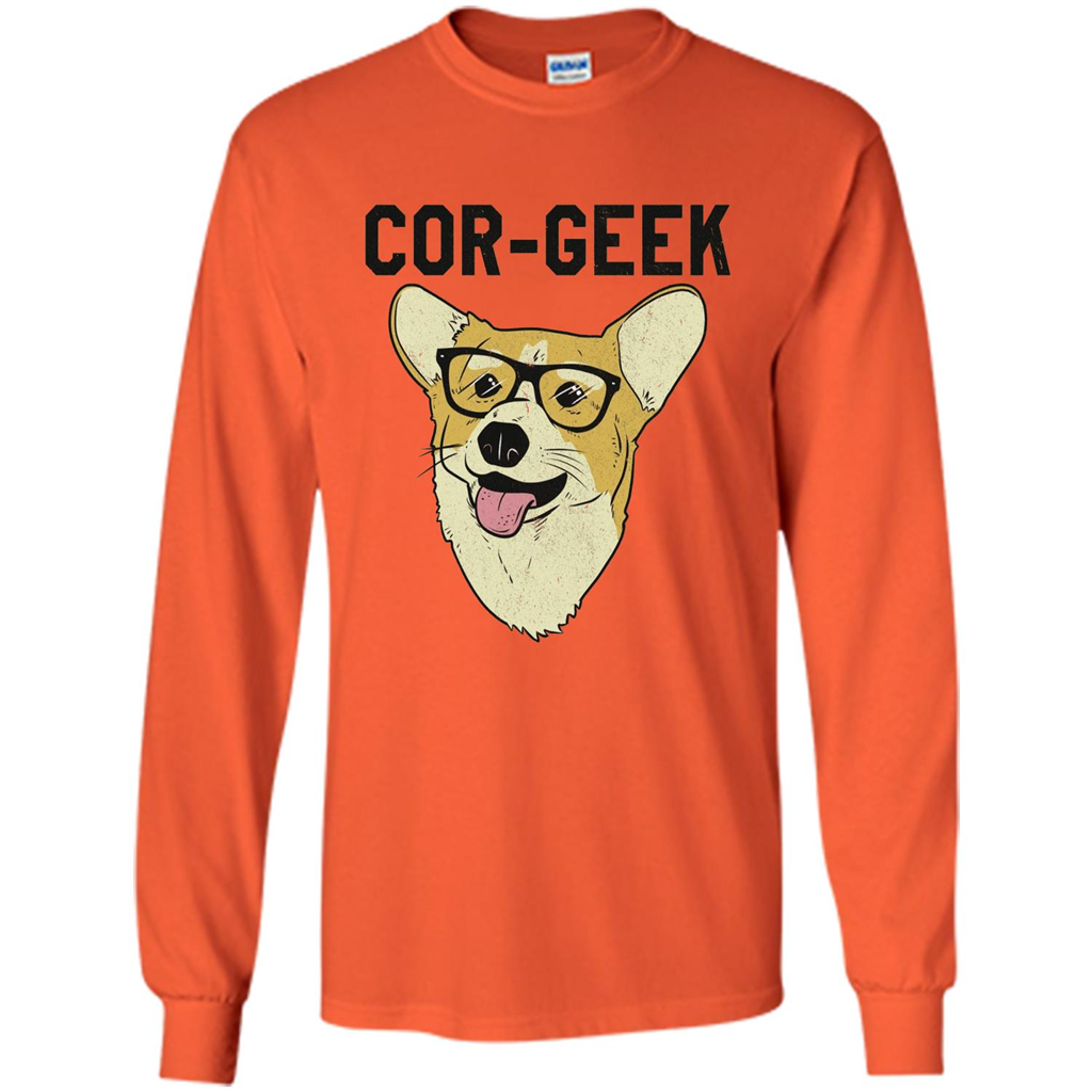 Cor-Geek Funny Corgi Nerd T-shirt Orange