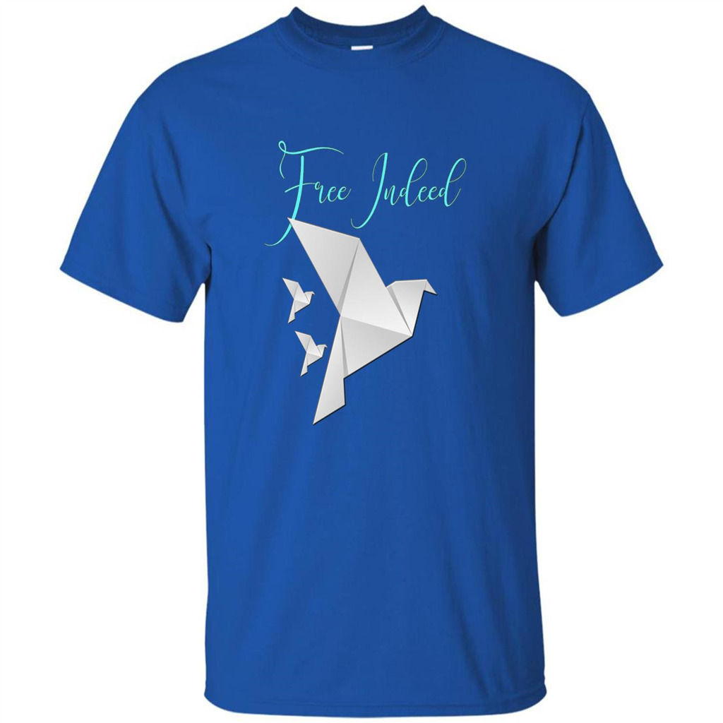 Free Indeed Origami Bird T-shirt Christian T-shirt Royal