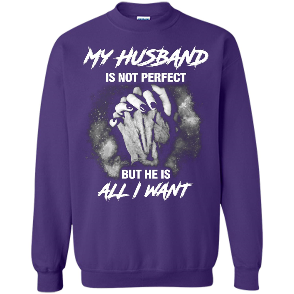 Wife T-shirt My Husband Is Not Perfect But He Is All I Need Orange