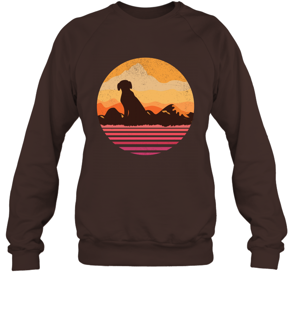 Dog In Sunset Vintage Shirt Sweatshirt Dark Chocolate