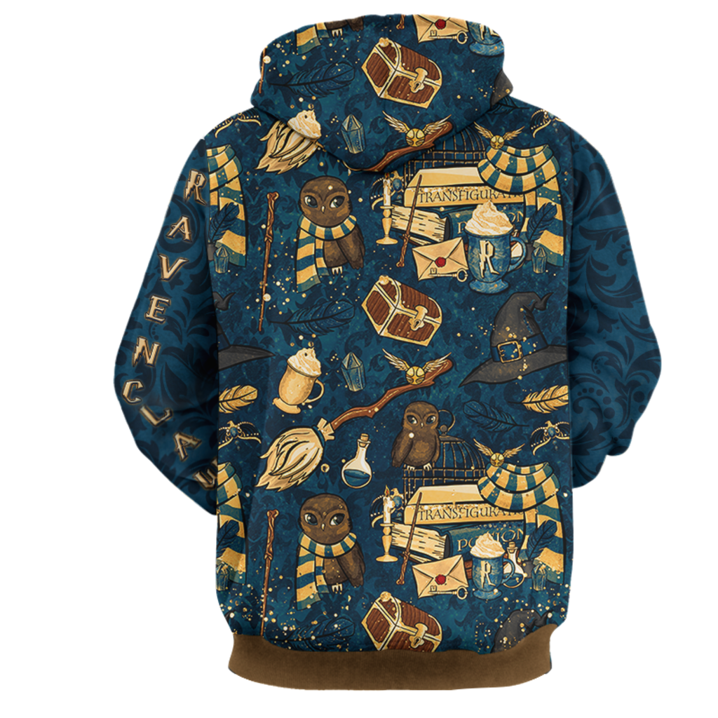 Hogwarts Ravenclaw House Pattern Harry Potter 3D Hoodie