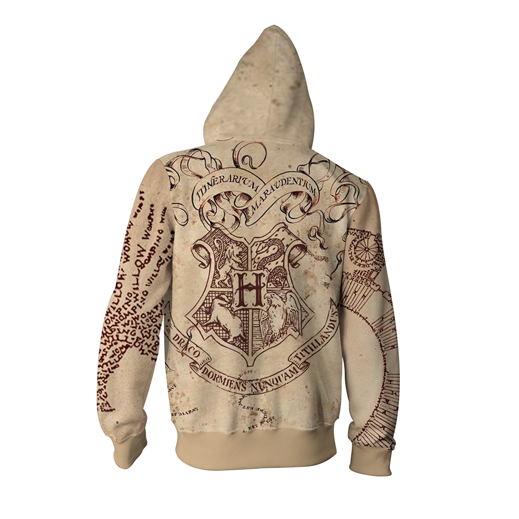The Marauder's Map Harry Potter Zip Up Hoodie