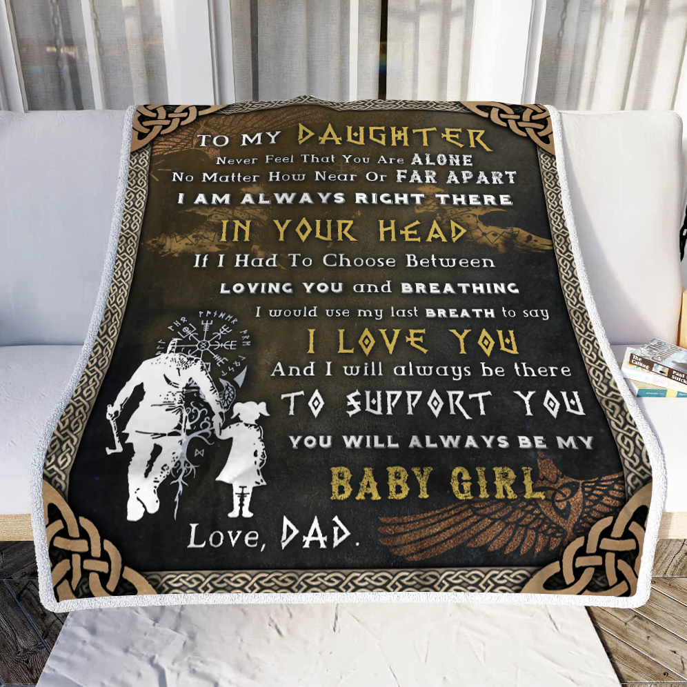 Viking Dad to Daughter Throw Blanket