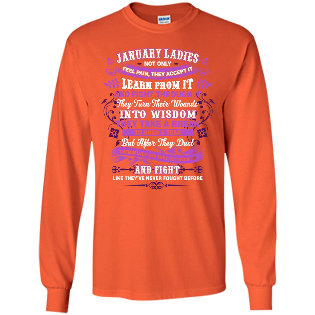 January Ladies T-shirt January Lady Facts Orange