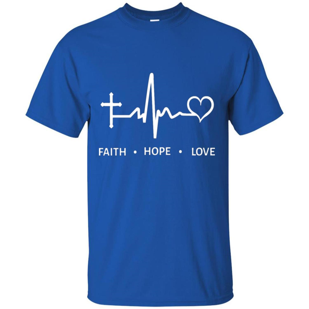 Christian T-shirt Faith Hope Love Royal