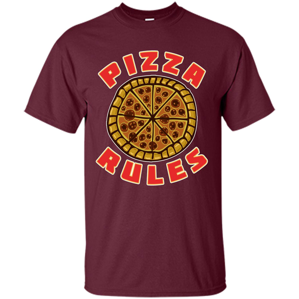 Pizza T-shirt Pizza Rules Maroon