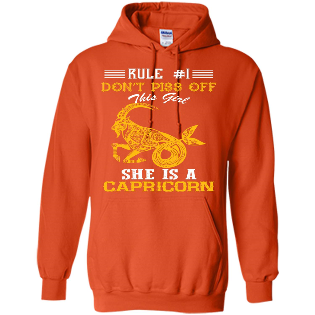 Capricorn T-shirt Rule Dont Piss Off This Girl T-shirt Orange