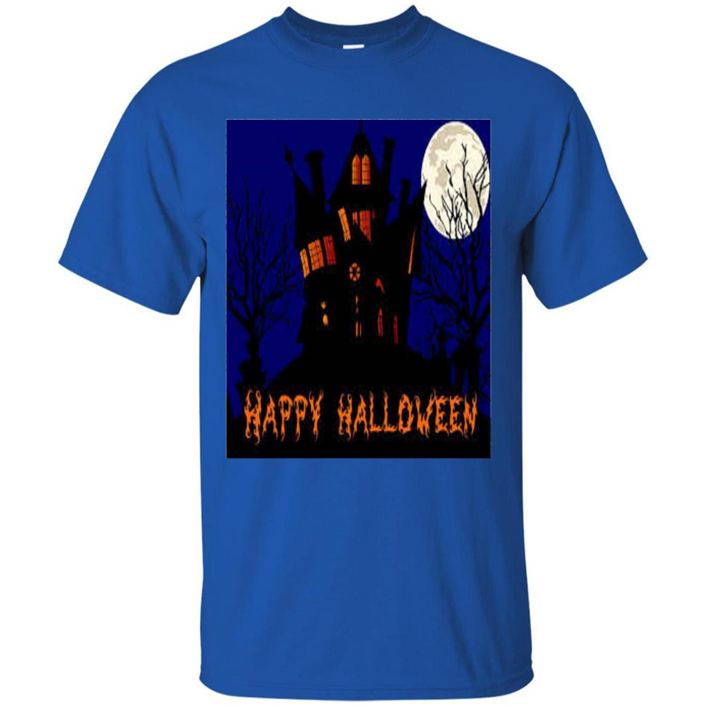 Happy Halloween T-shirt Haunted House Royal