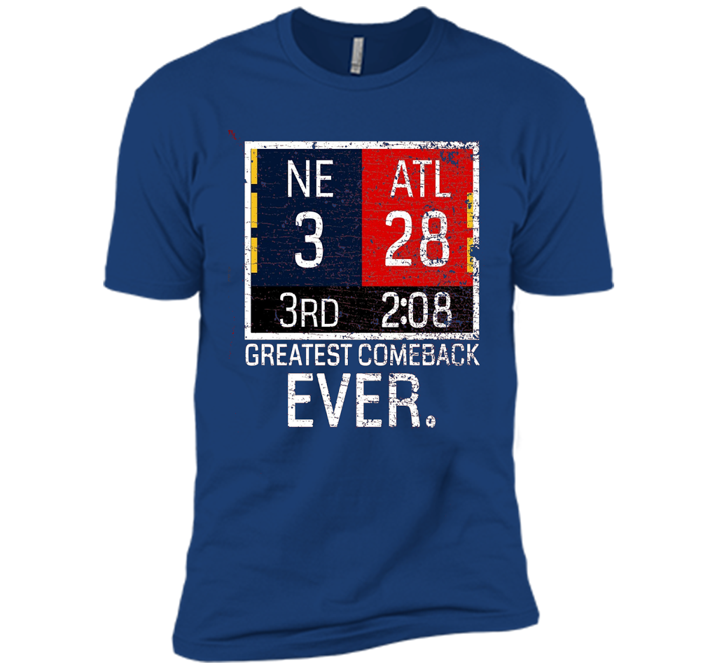 New England 3 - Atlanta 28 T-shirt - Greatest Comeback Ever T-shirt Royal