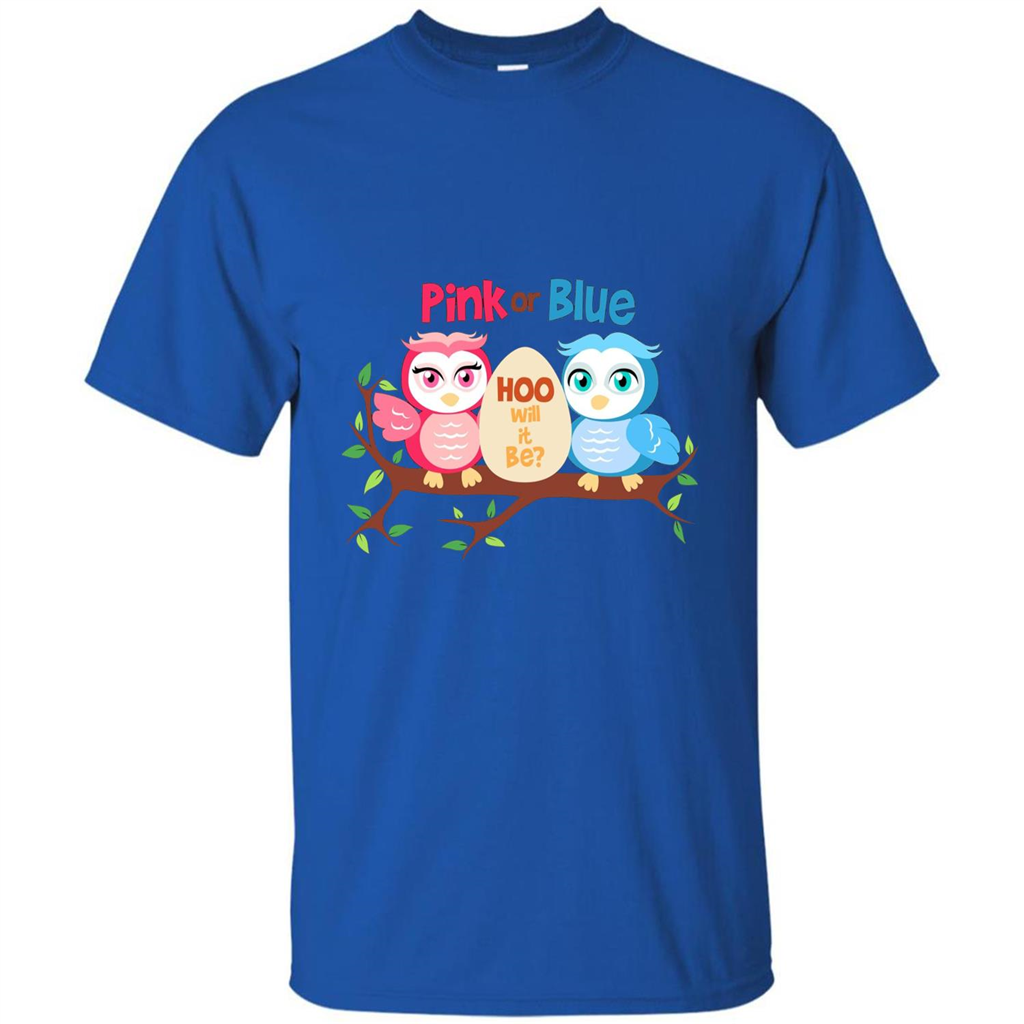 Pregnancy T-shirt Owl Pink Or Blue Hoo Will It Be Royal