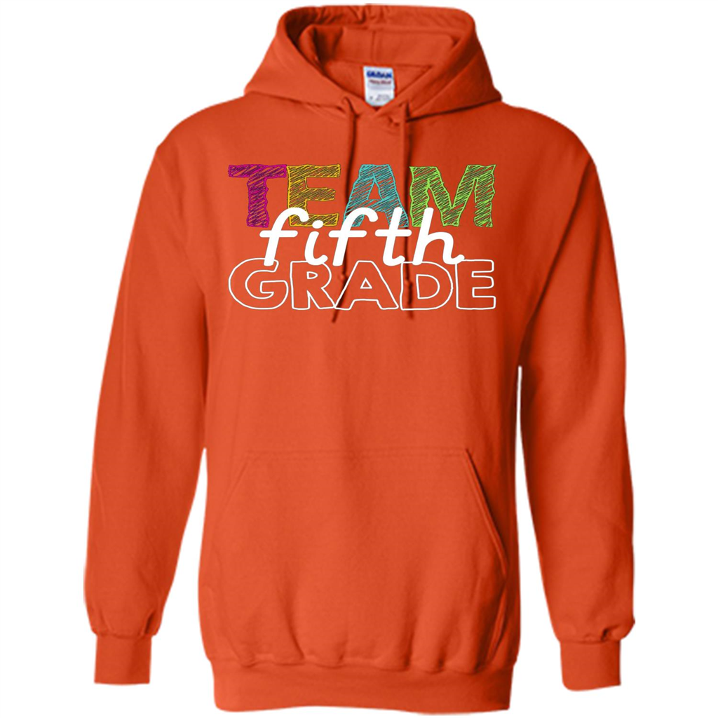 Team Fifth Grade Teacher T-shirt Orange