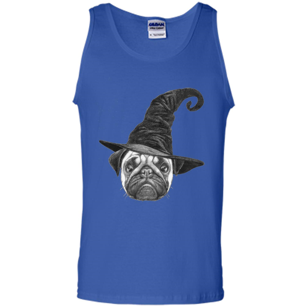 Pug Lover T-shirt Pug In Witch Hat Halloween T-Shirt Royal
