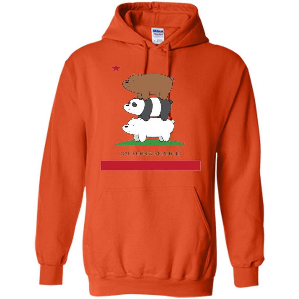 CN We Bare Bears California Flag Stack T-shirt Orange