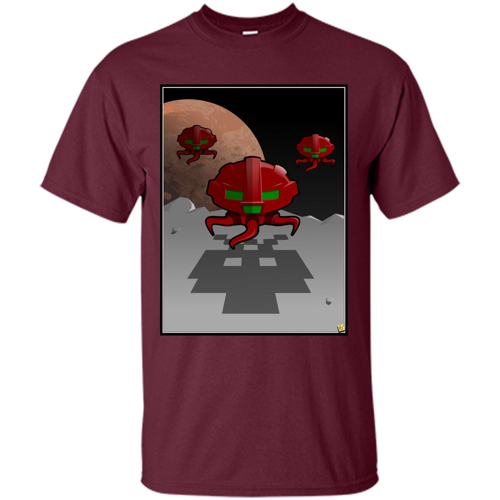 Gamer T-shirt Epoch's Invader From Space Electronic Game Maroon