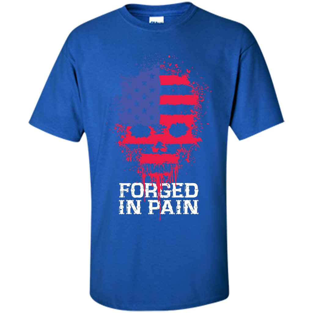 American T-shirt Forged In Pain Royal