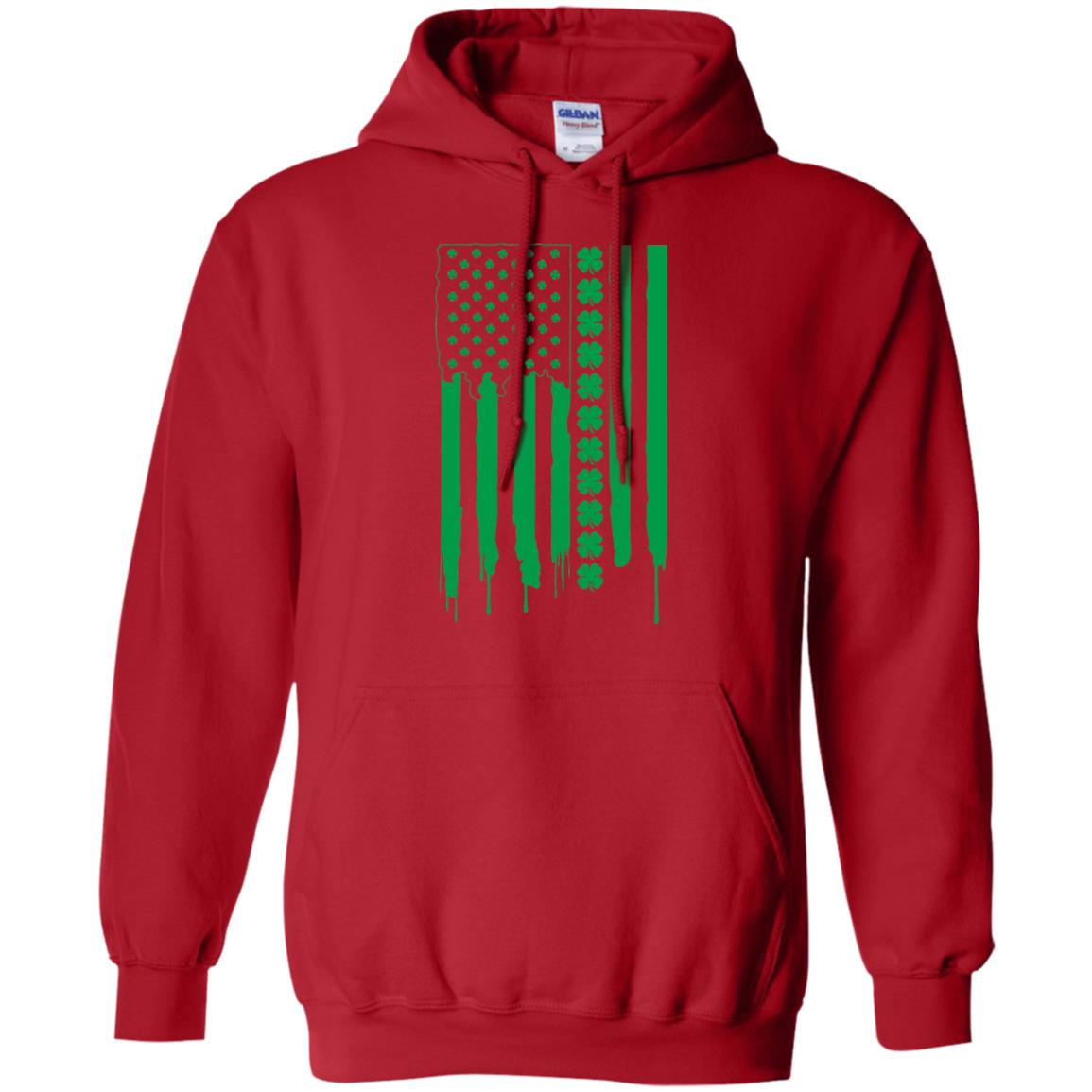 Irish American Flag St Patrick_s Day T-shirt Red