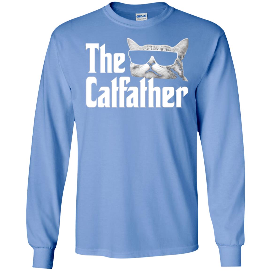 Funny Gift Shirt For Cat Daddy The Catfather T-shirt Carolina Blue