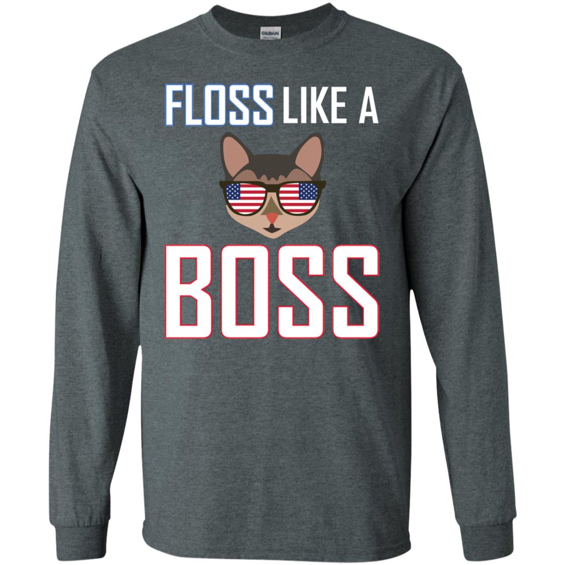 Floss Like A Boss Cat Shirt Dark Heather