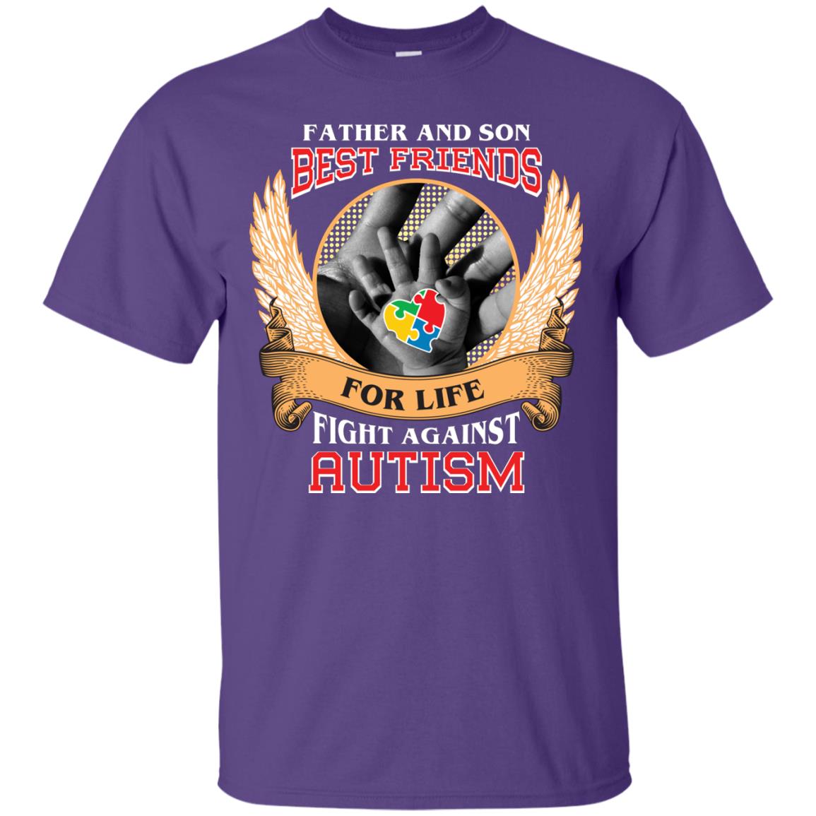 Autism Awareness T-shirt Father And Son Best Friends Purple