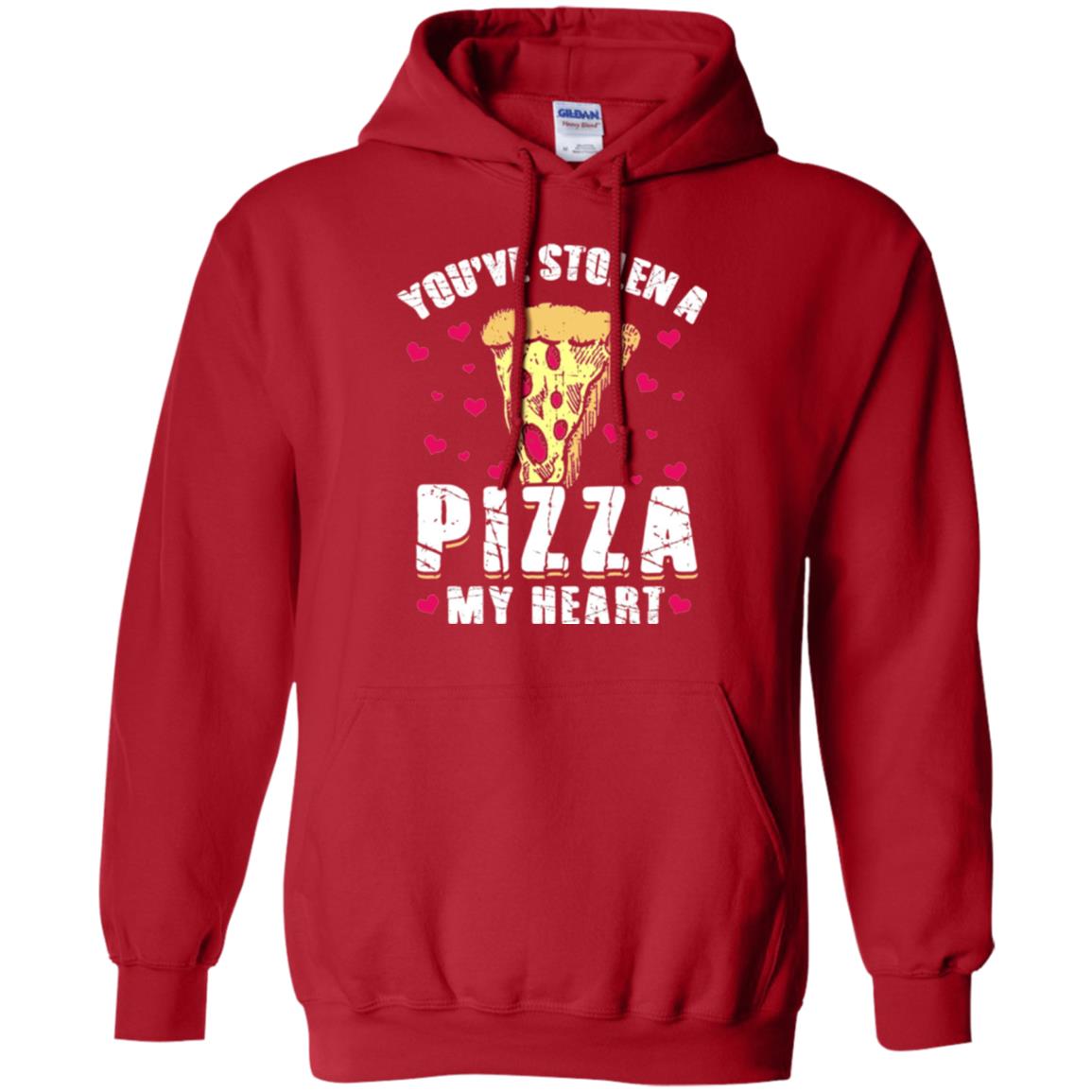 Funny Valentines Day Shirt Food Gift You_ve Stolen Pizza My Heart Red