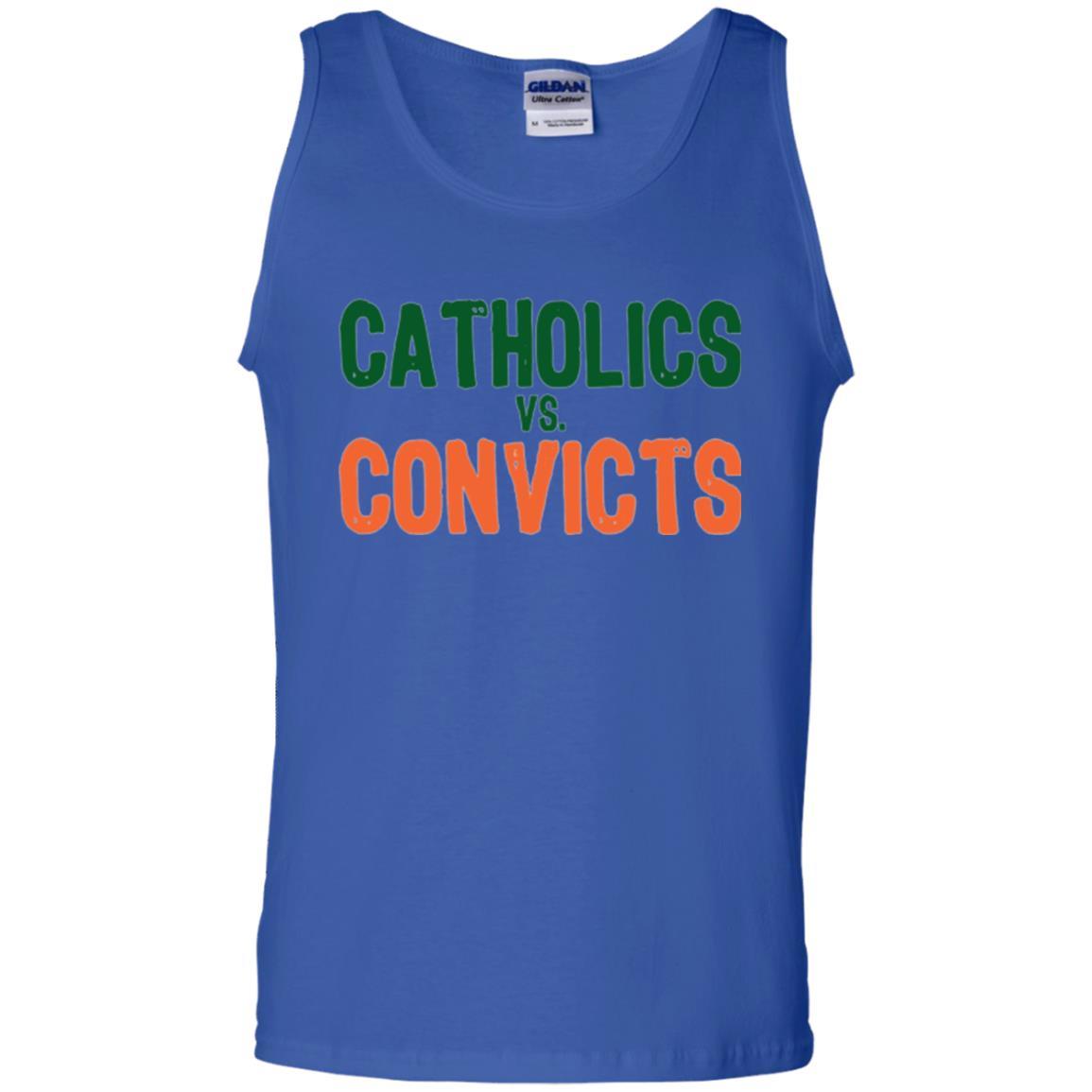 Football T-shirt Distressed Catholics Vs. Convicts 1988 Classic Royal