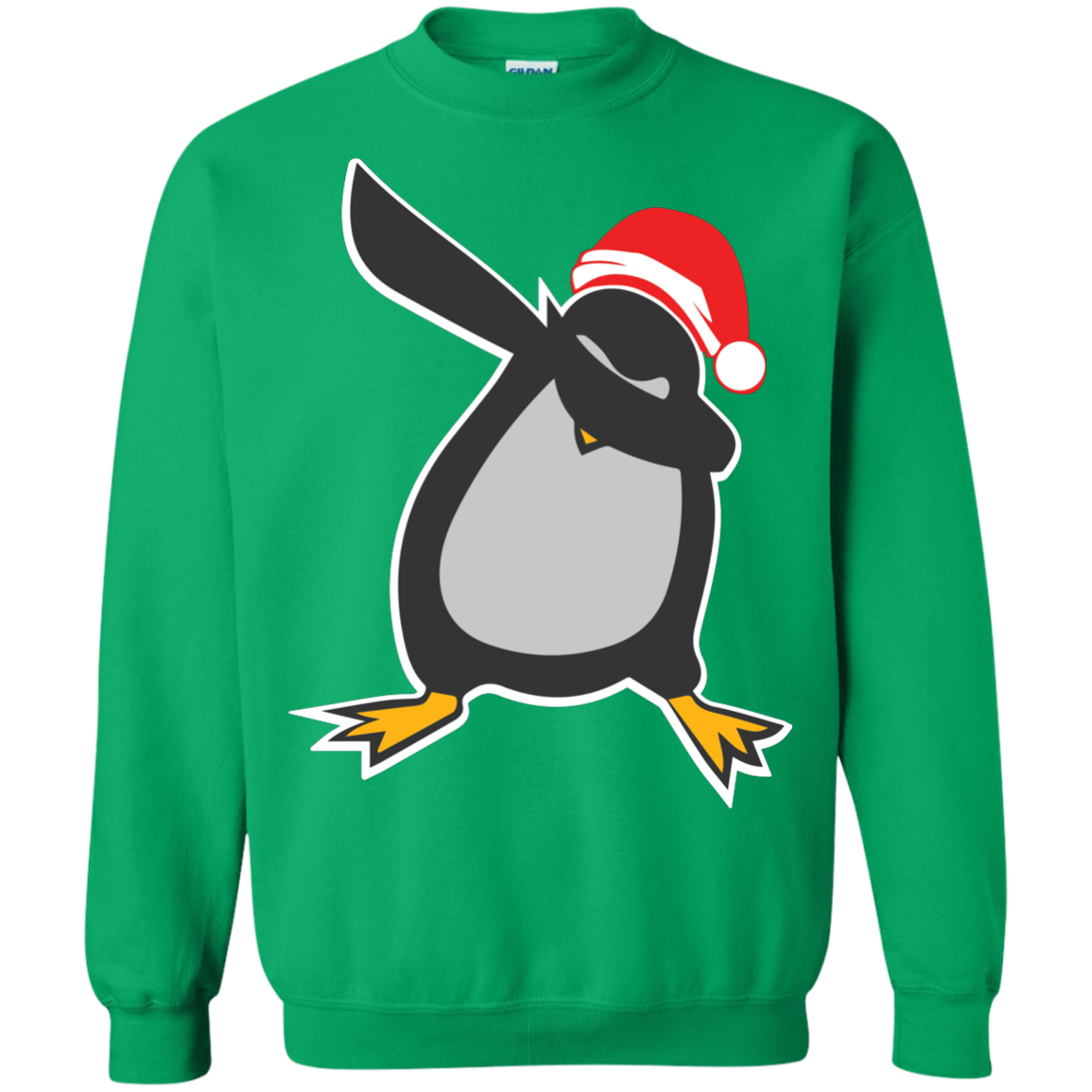 Christmas T-Shirt Dabbing Penguin Irish Green