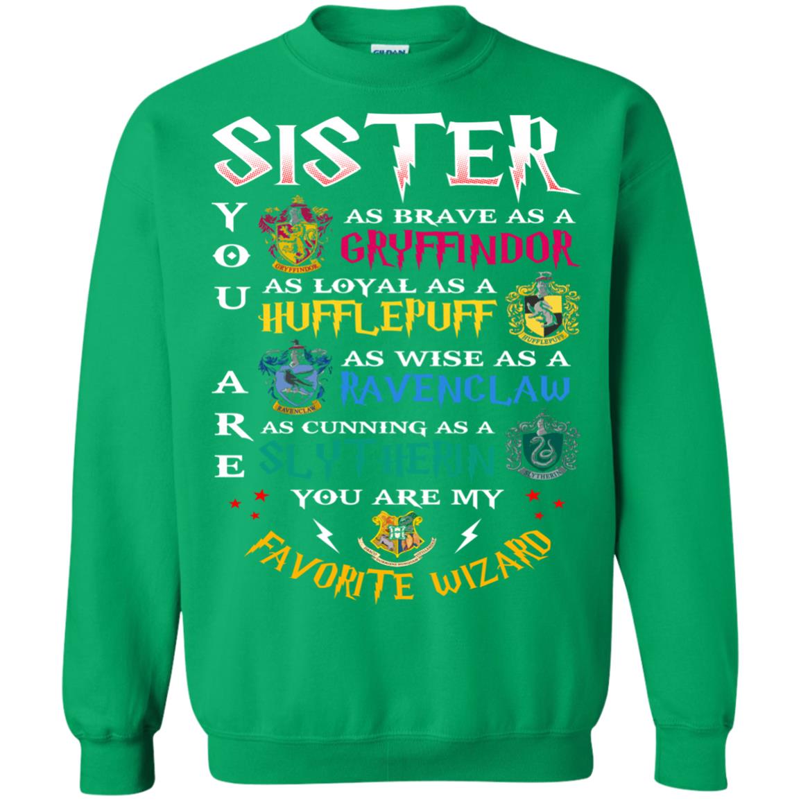 Sister My Favorite Wizard Harry Potter Fan T-shirt Irish Green