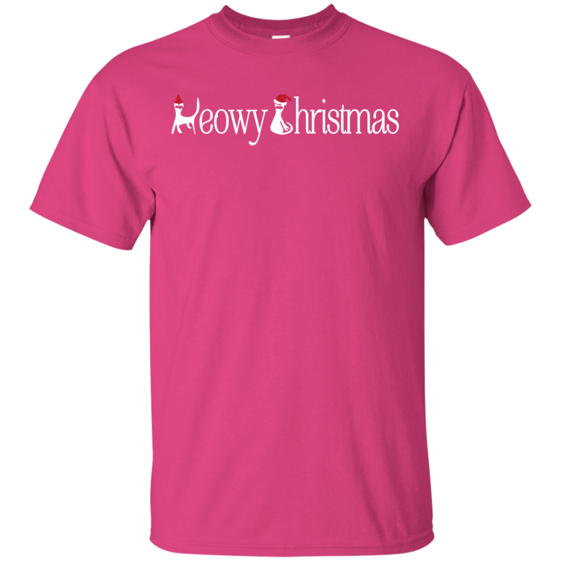 Christmas T-shirt Meowy Christmas Heliconia