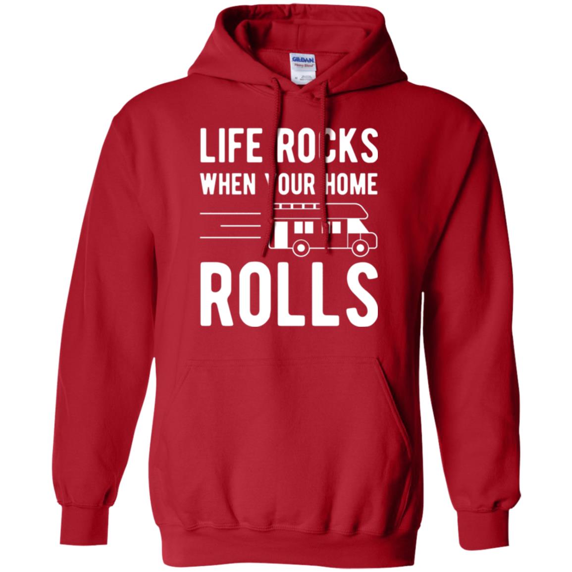 Camper Rv T-shirt Life Rocks When Your Home Roll Red