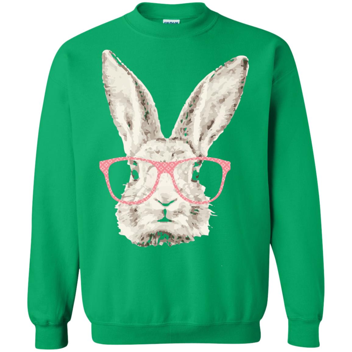 Easter Bunny Rabbit Pink Glasses Funny Hipster Shirt Irish Green