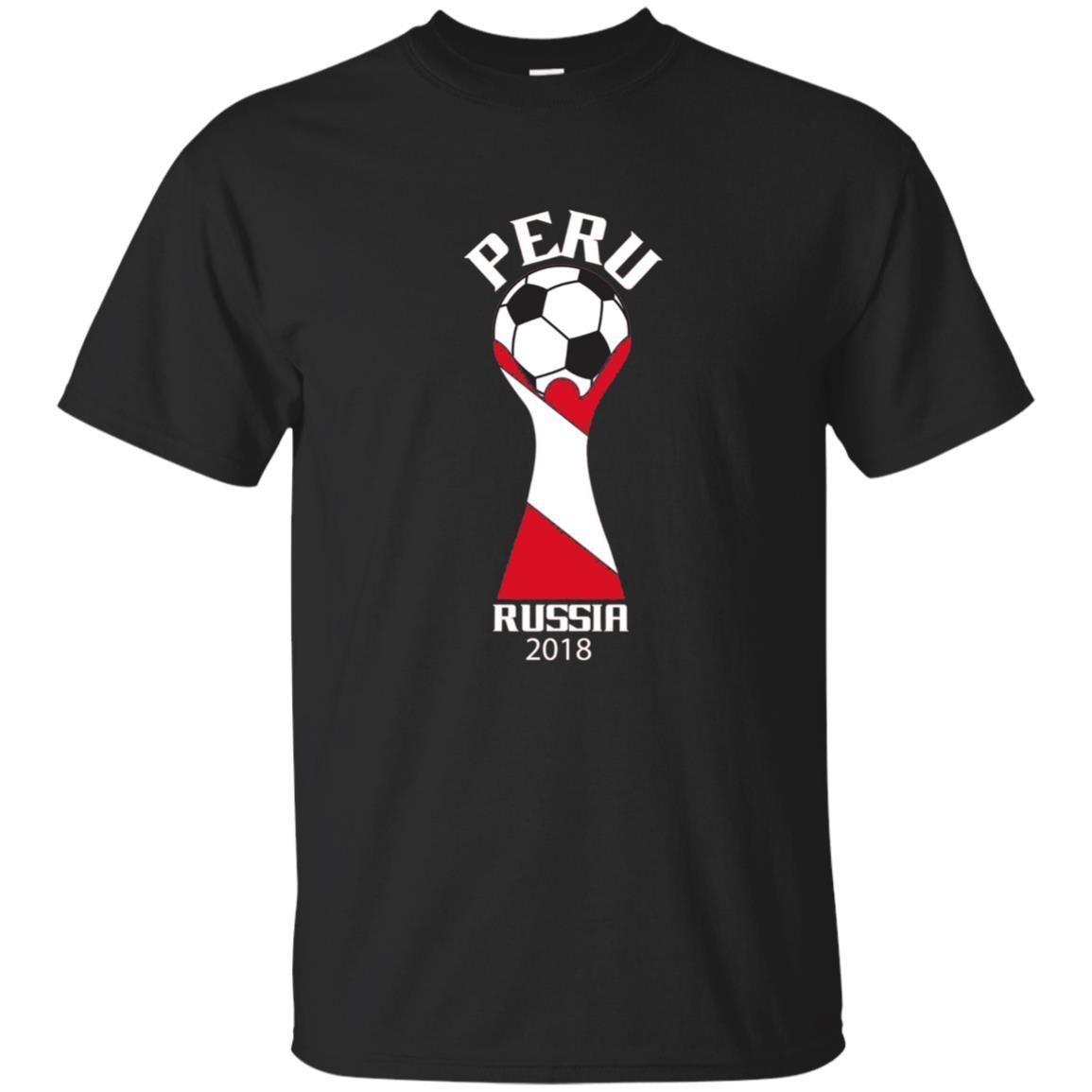 Football Lovers T-shirt Peru Russia 2018 Black Small