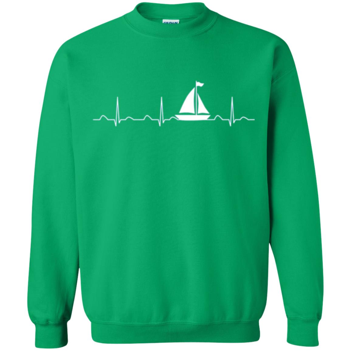 Boating Sailor T-shirt Heartbeat Irish Green