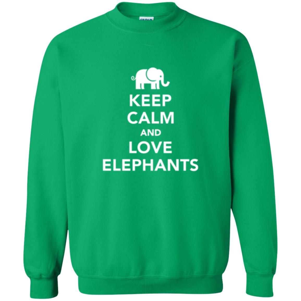 Elephant Lover T-shirt Keep Calm And Love Elephants T-shirt Irish Green