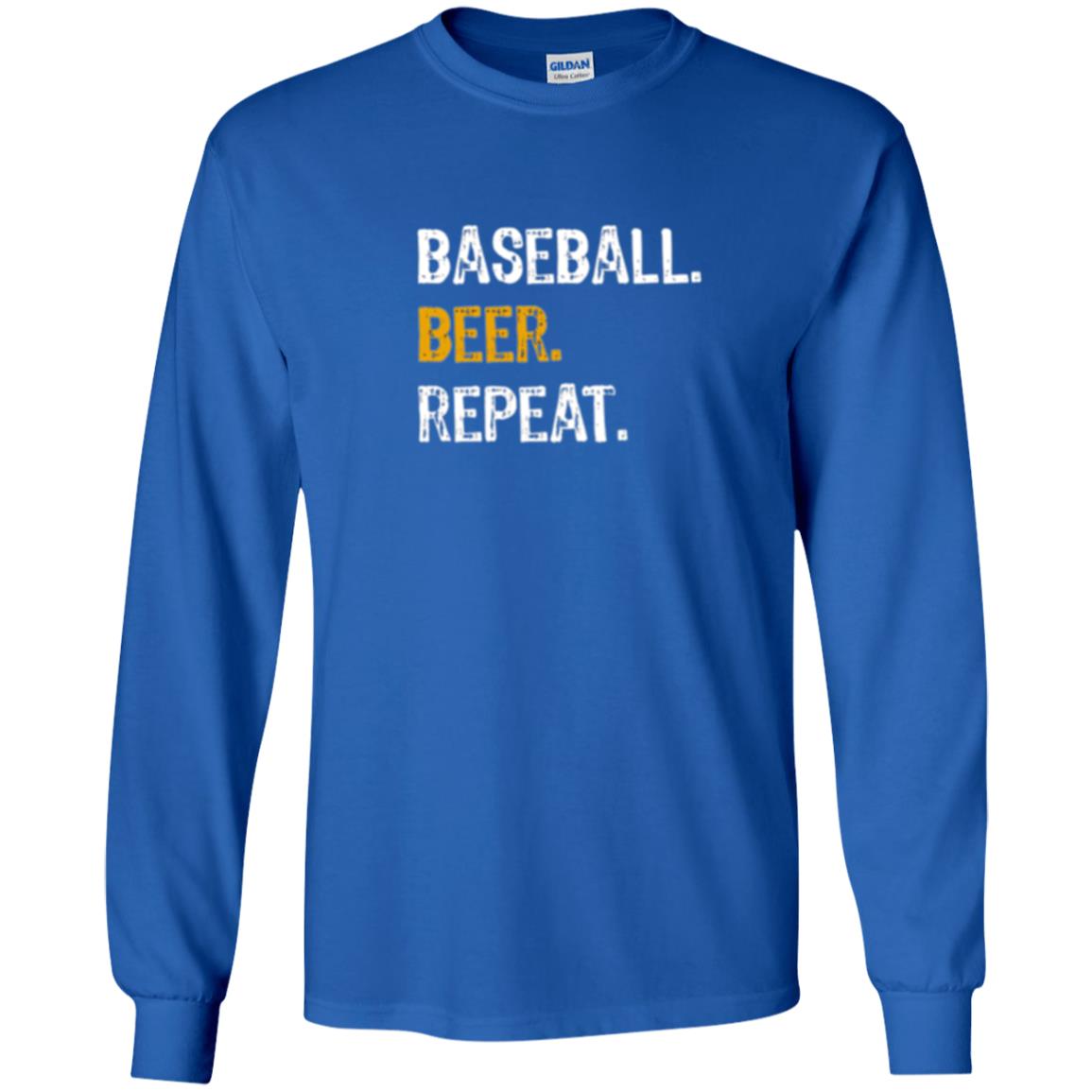 Baseball Beer Repeat Baseball Lover T-shirt Royal
