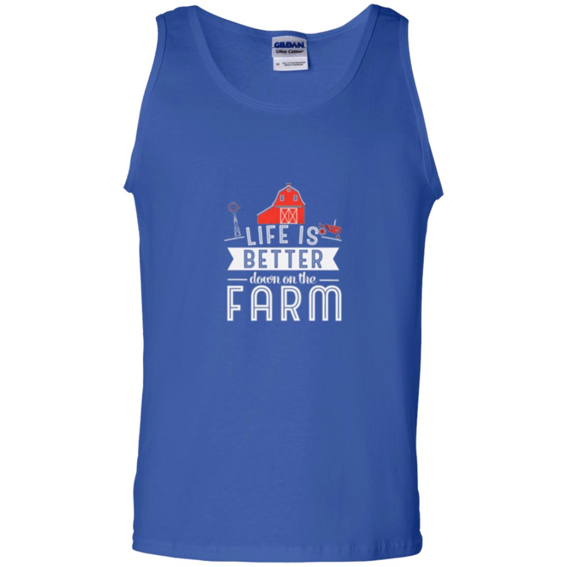 Life Is Better Down On The Farm Farmer T-shirt Royal