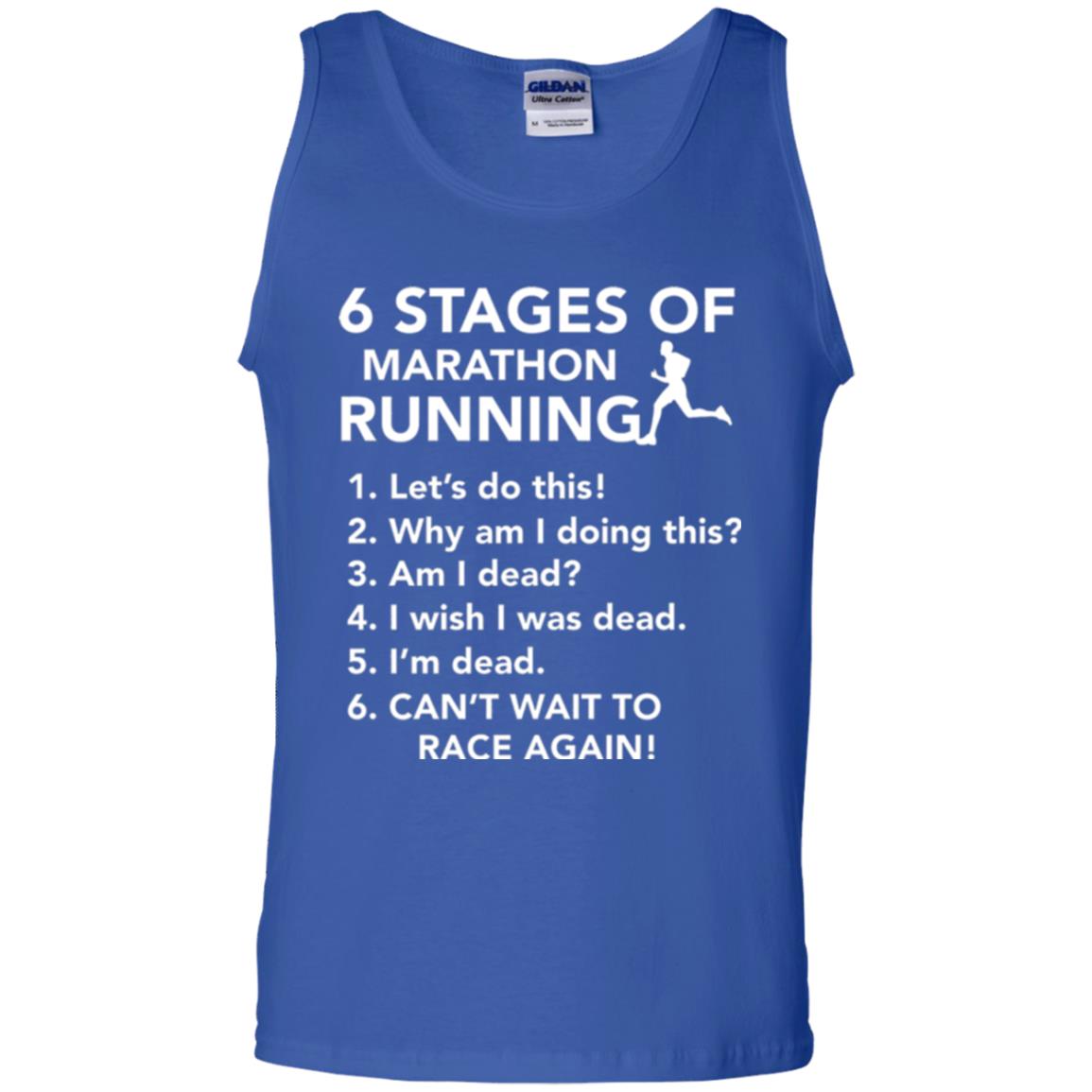 Runner T-shirt 6 Stages Of Marathon Running Royal