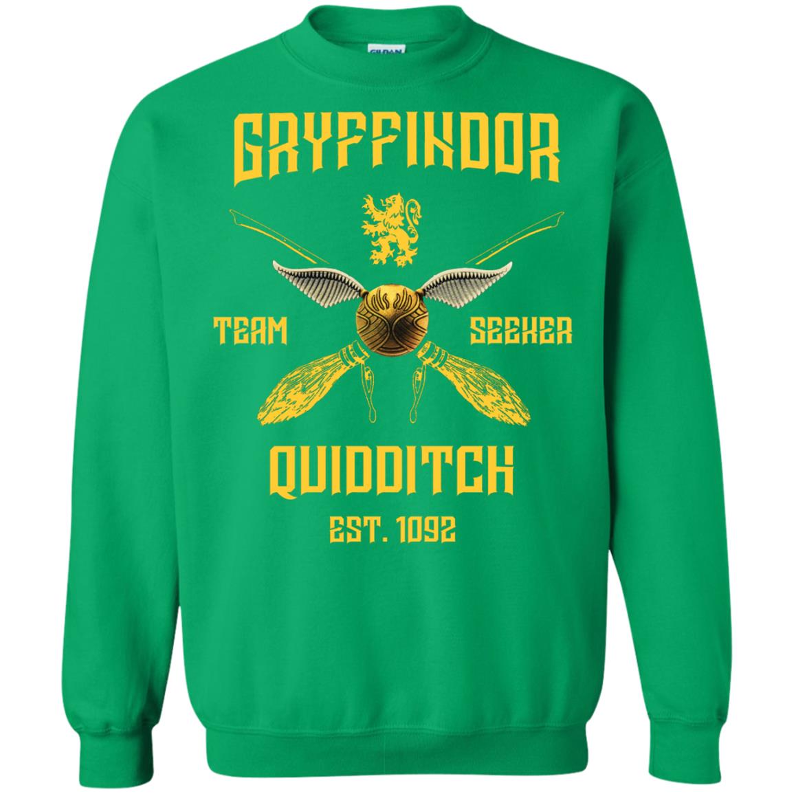 Gryffindor Quiddith Team Seeker Est 1092 Harry Potter Shirt Irish Green