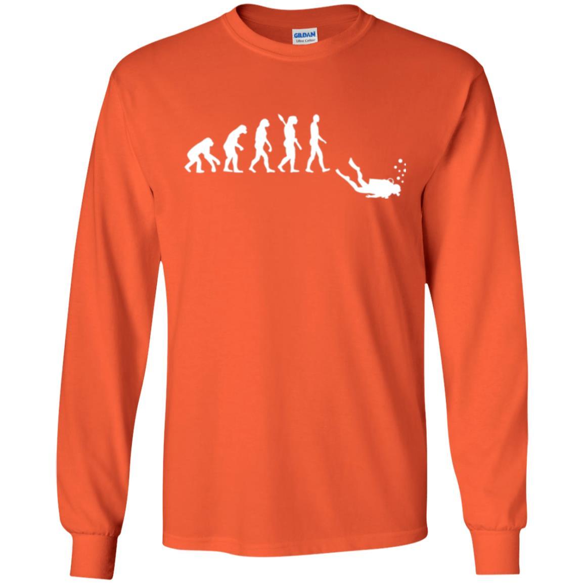 Diver T-shirt Evolution Of Man T-shirt Orange